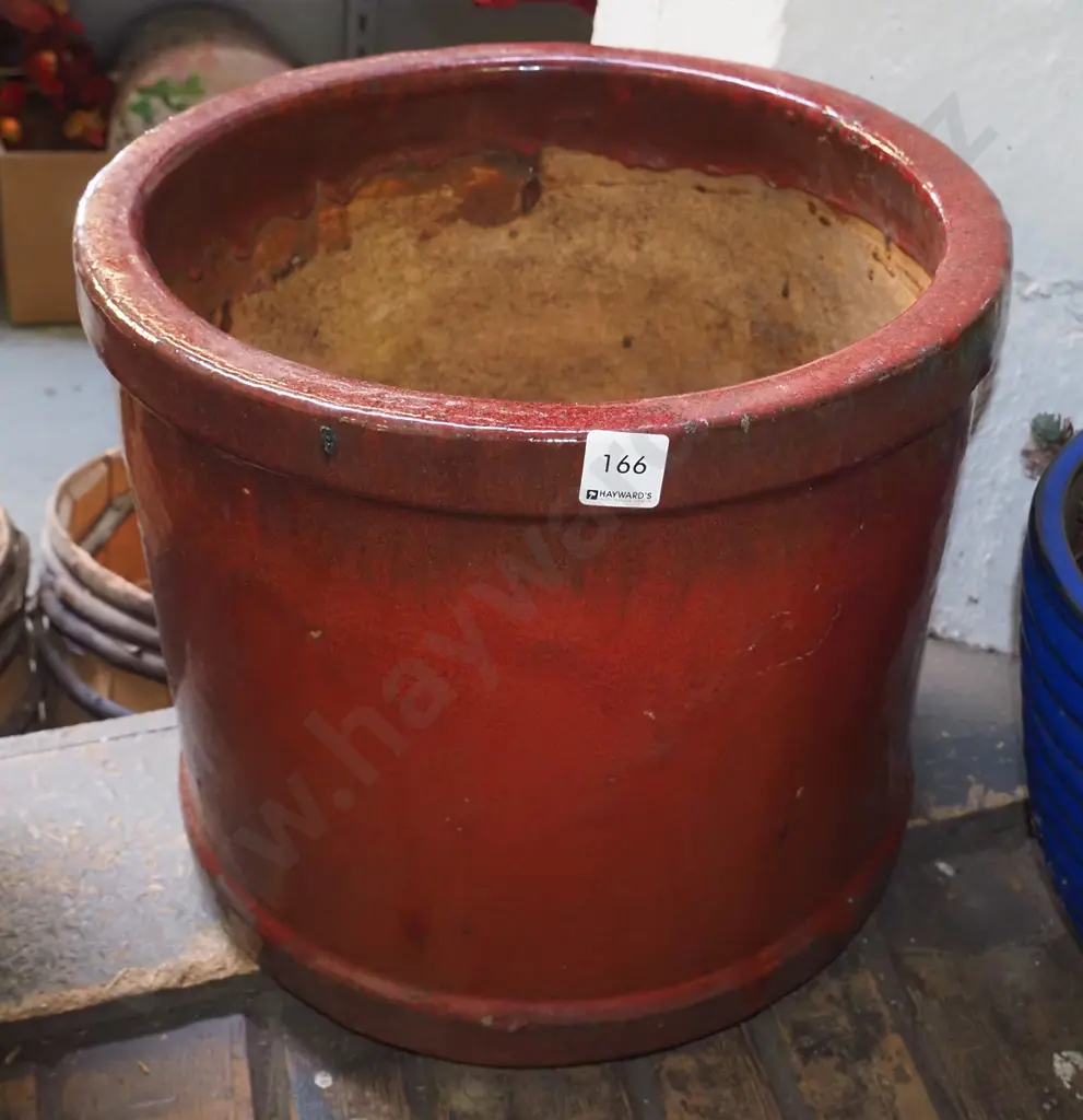 red glazed garden planter H-330  Image 1++