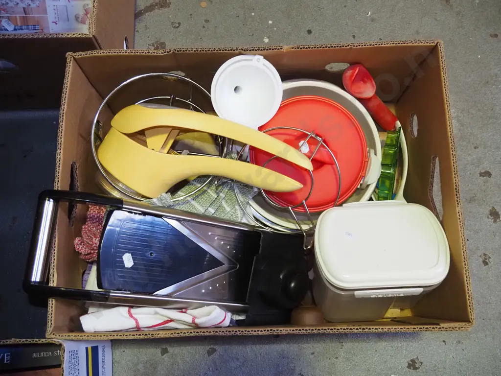 box; mandolin, mixing bowls, storage canisters etc Image 1++