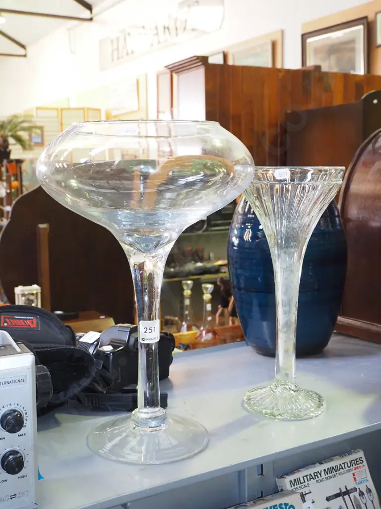 glass vase, tall glass comport H-360 Image 1++
