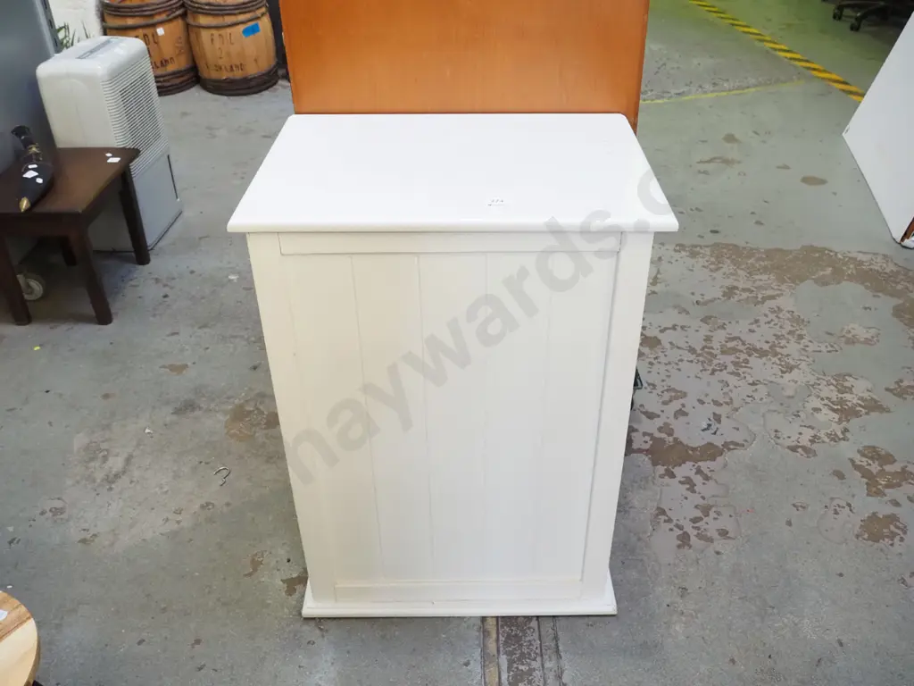 white painted mdf laundry hamper H-650 W-500 D-360 Image 1++