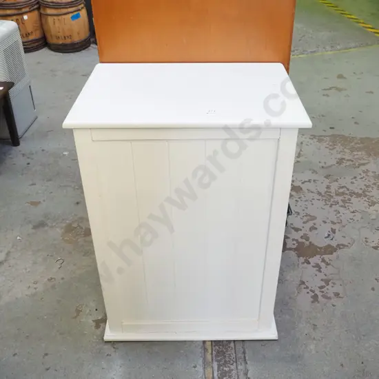 white painted mdf laundry hamper H-650 W-500 D-360