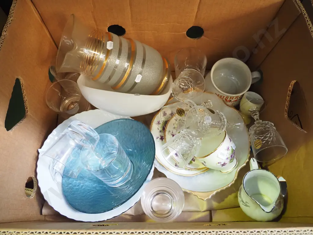 box; water jug, glass bowls, trio etc Image 1++