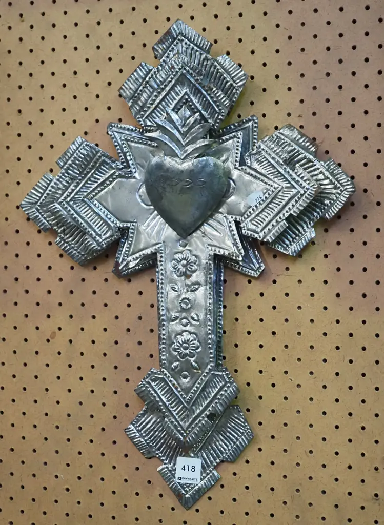 pressed tin crucifix Image 1++