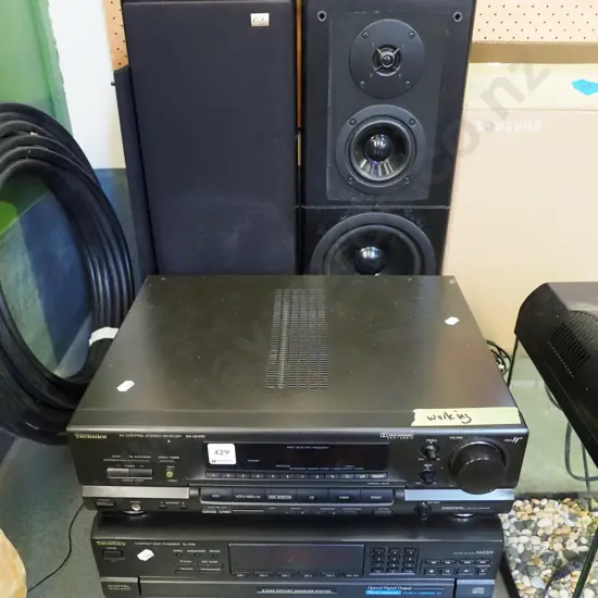 Technics AV control stereo receiver, CD changer and pair of EX series loudspeakers