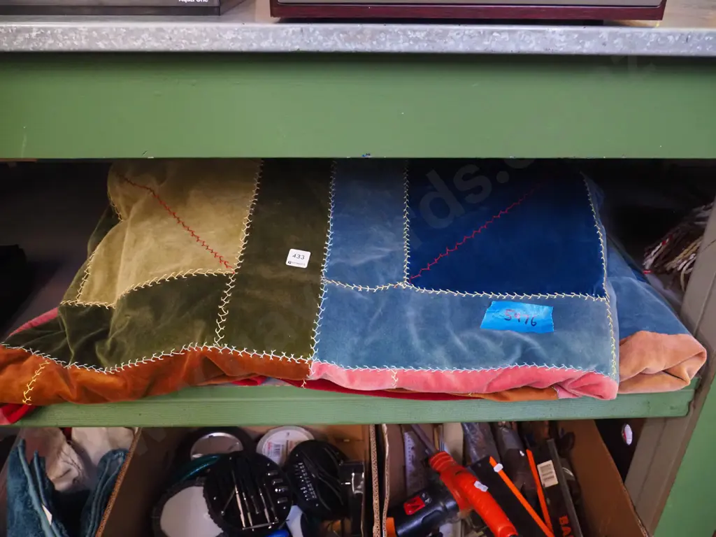 pair of velvet patchwork curtains - need a clean Image 1++