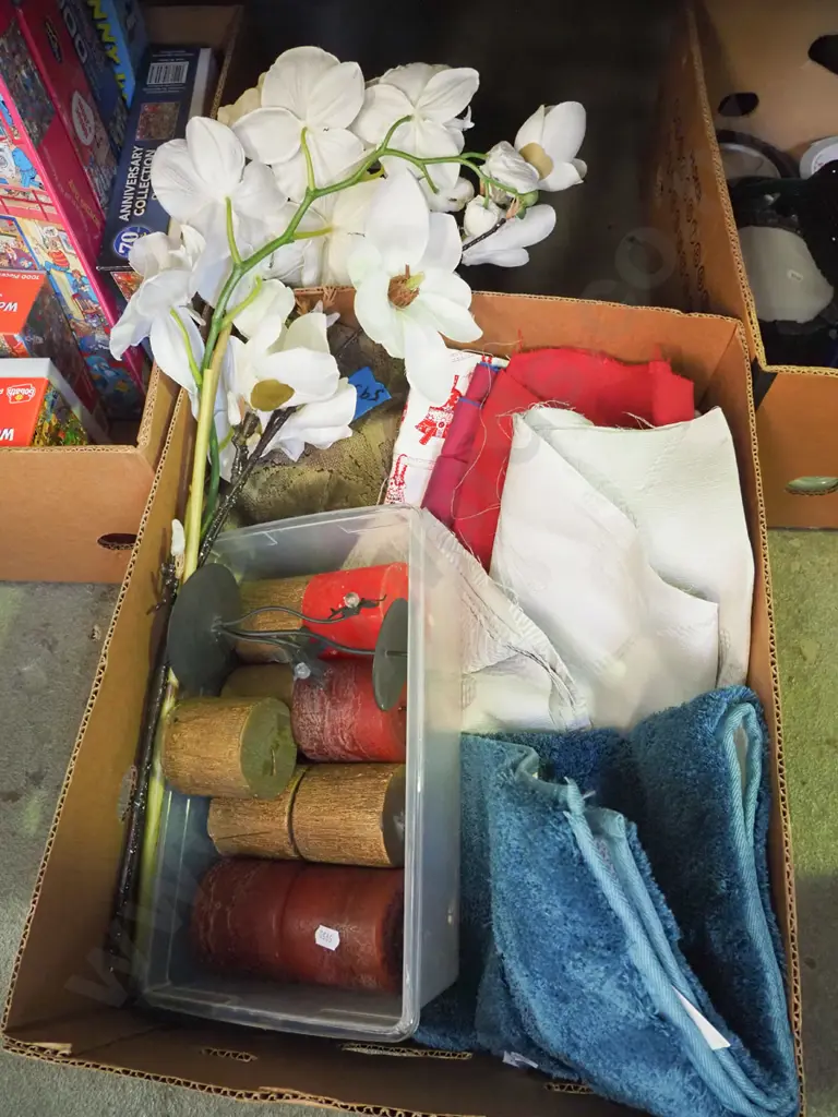 box; bath mat, fabric, candles etc Image 1++