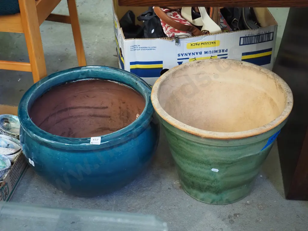 2x glazed garden planters Tallest H-300 W-360 Image 1++