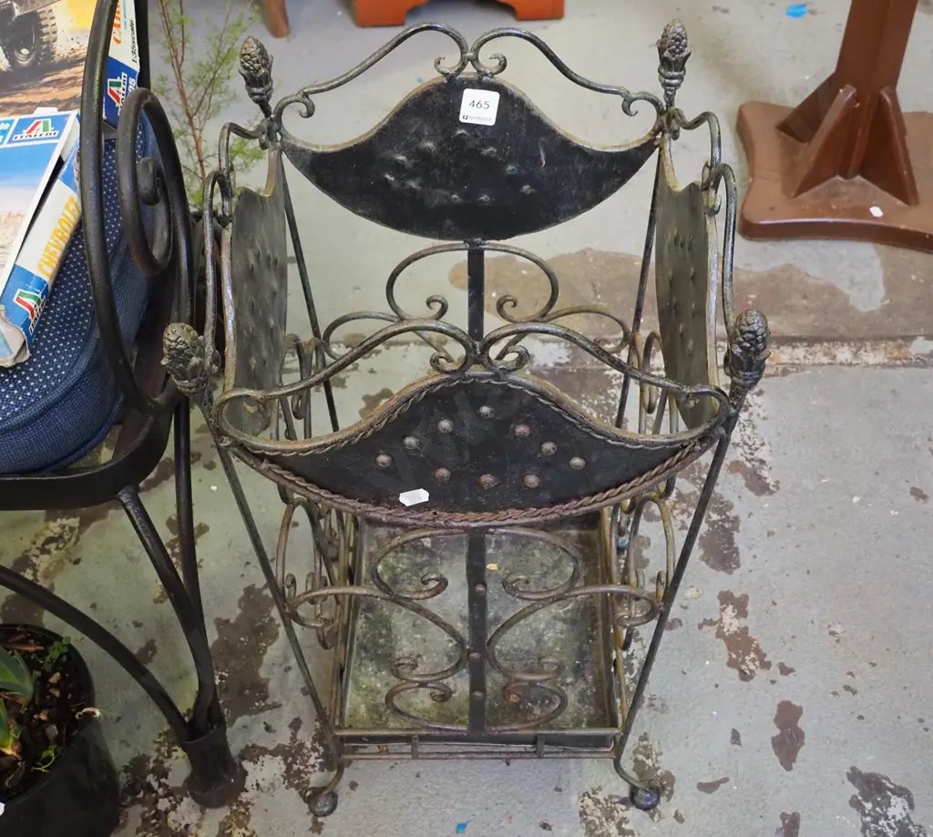 wrought metal umbrella stand - some rust and tarnishing Image 1++