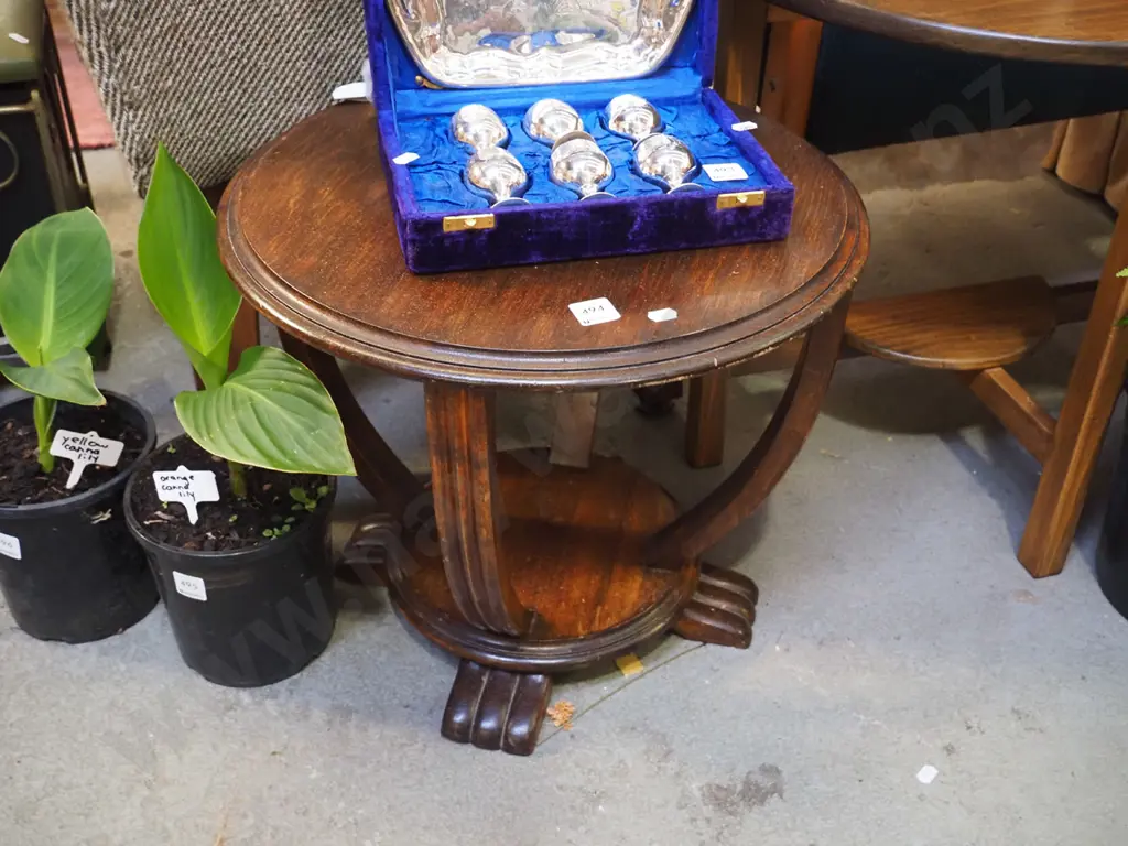 deco bentwood 2 tier end table Image 1++