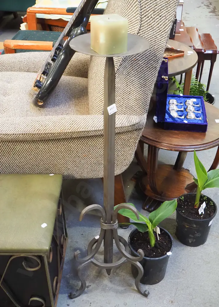 tall wrought metal candlestick H-900 Image 1++