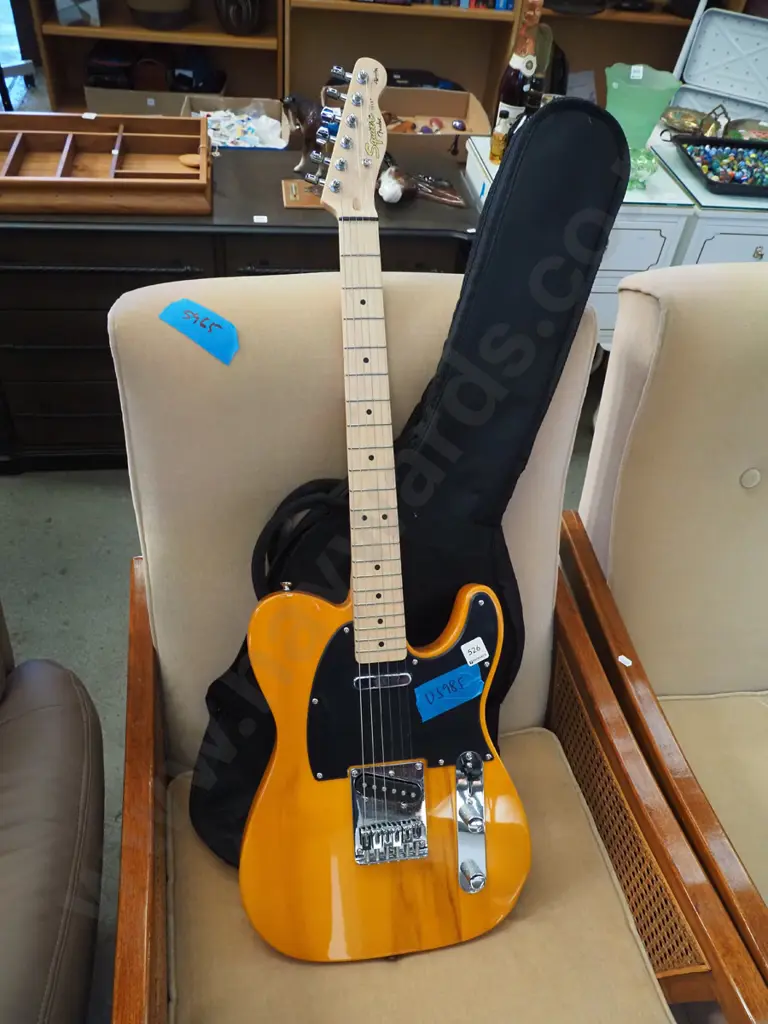 Fender Squier telecaster electric guitar and soft case Image 1++