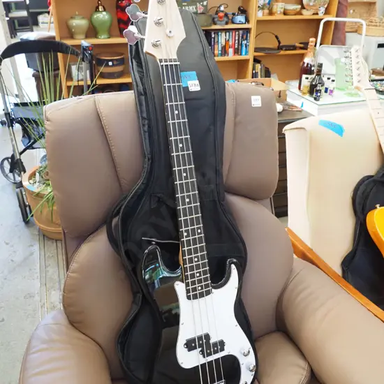 Artist bass guitar with gig bag