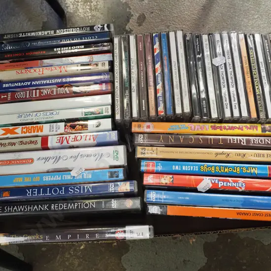 box of DVDs