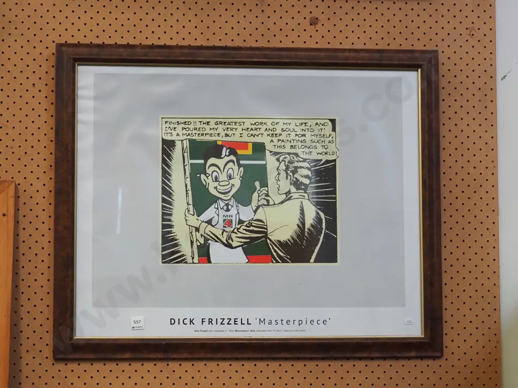 framed Dick Frizzell poster print - framing needs attention Image 1++