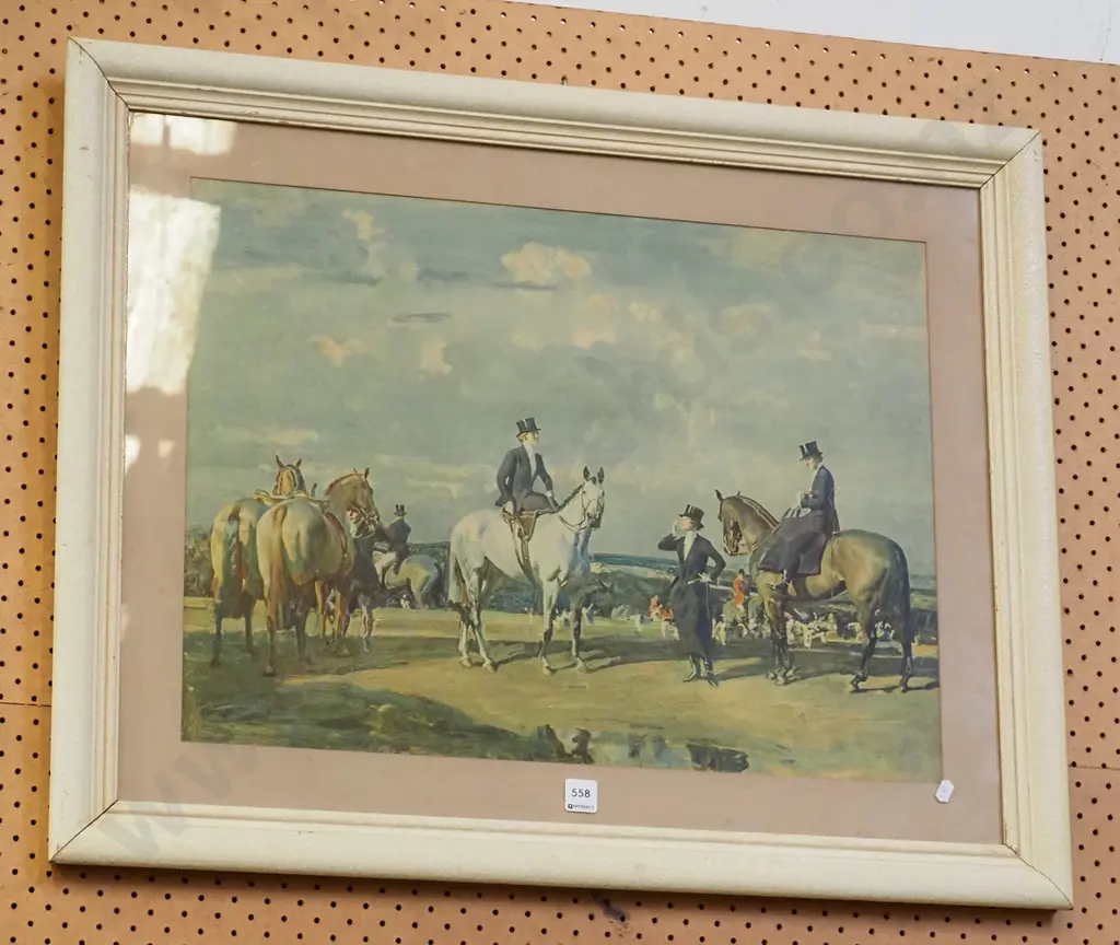 framed hunting scene print Image 1++