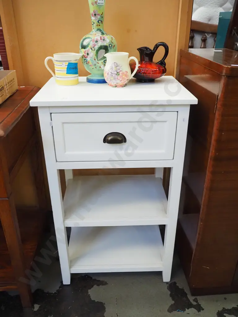 white painted hall table with 1 single drawer   Image 1++
