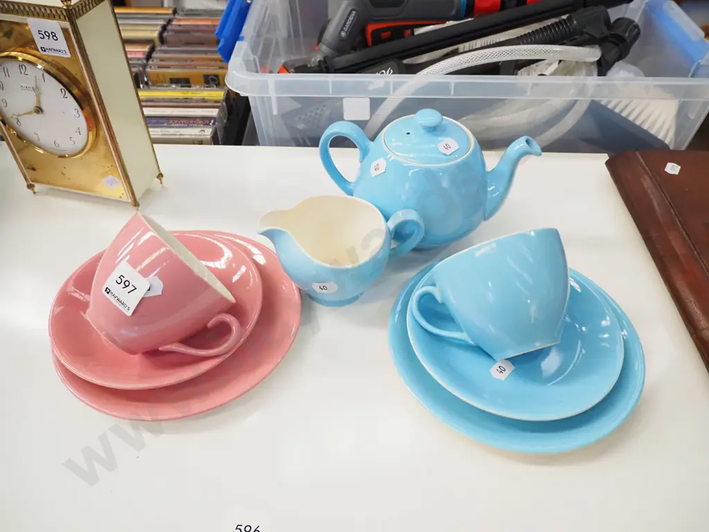 tea pot, creamer, 2x trios Image 1++