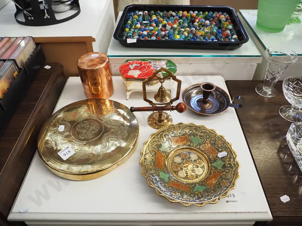glass bell, trinket box, cloisonne bowl etc Image 1++