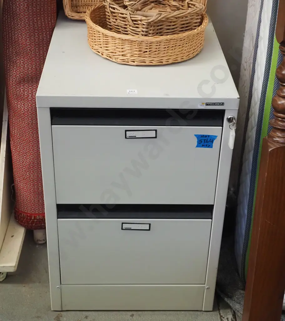 Precision 2 drawer filing cabinet -key in office Image 1++