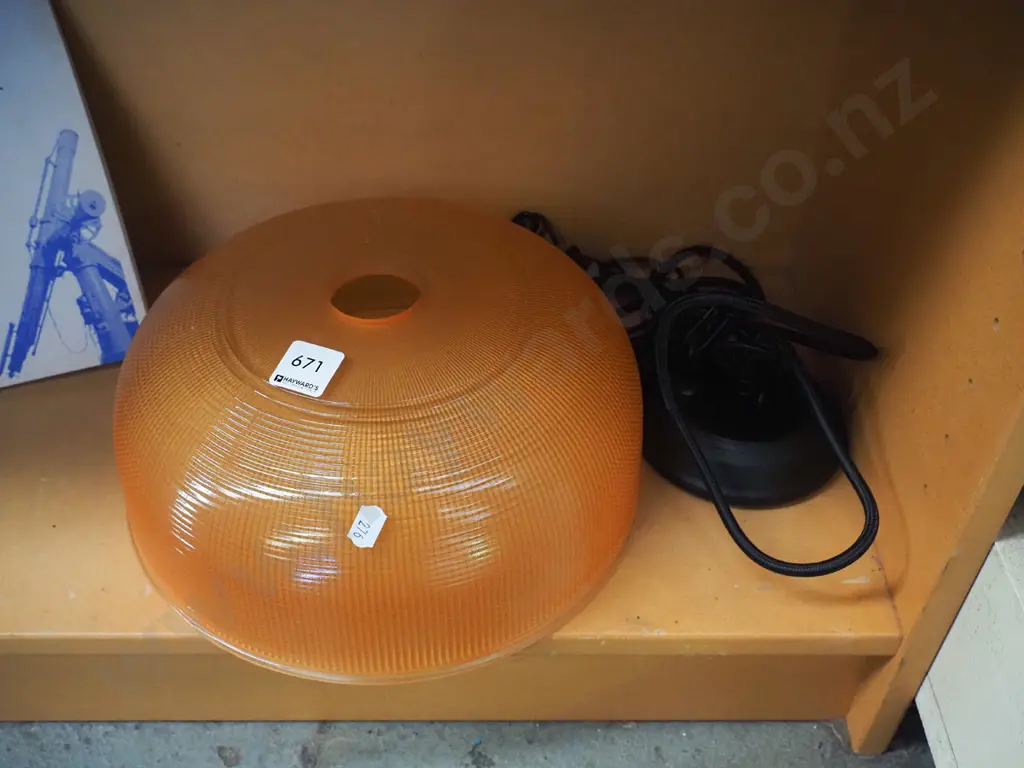 heavy orange glass light fitting Image 1++