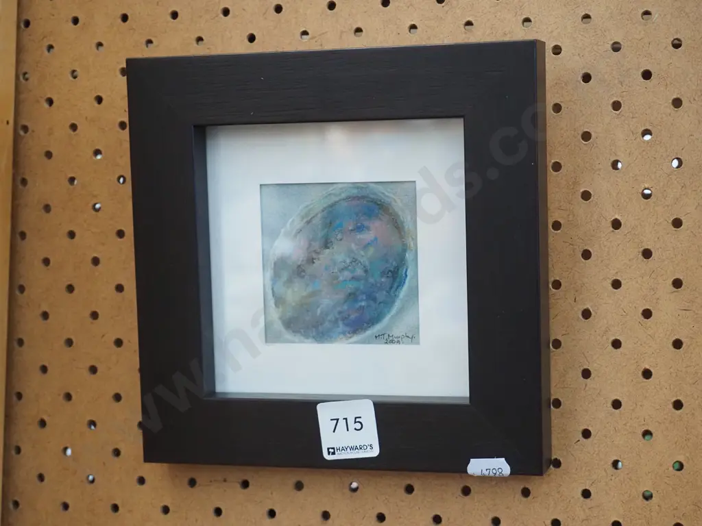 small framed pastel - paua shell Image 1++