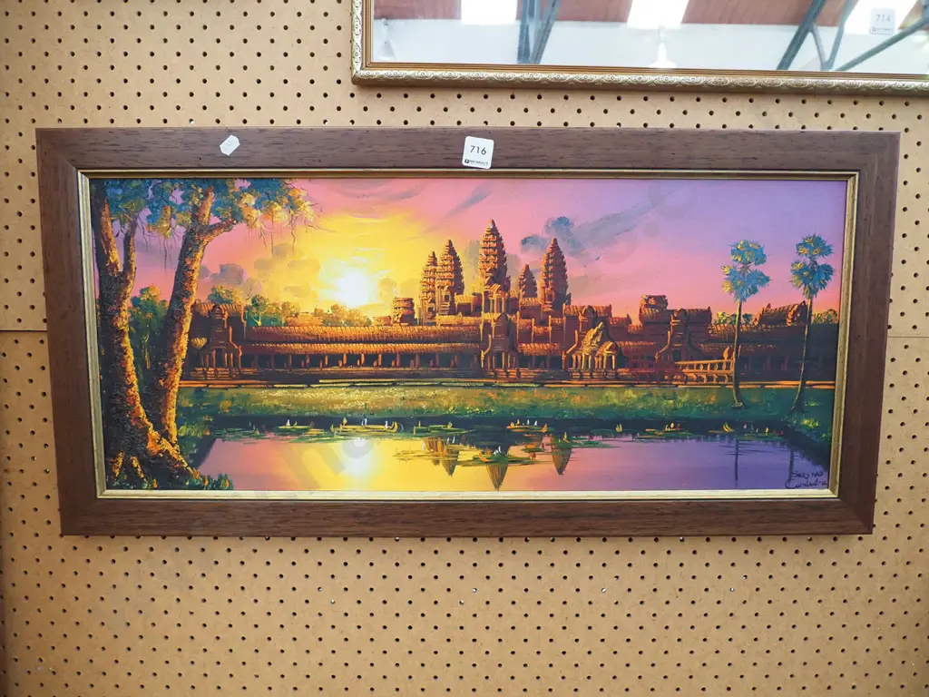 framed oil on canvas  - Angkor Wat Image 1++