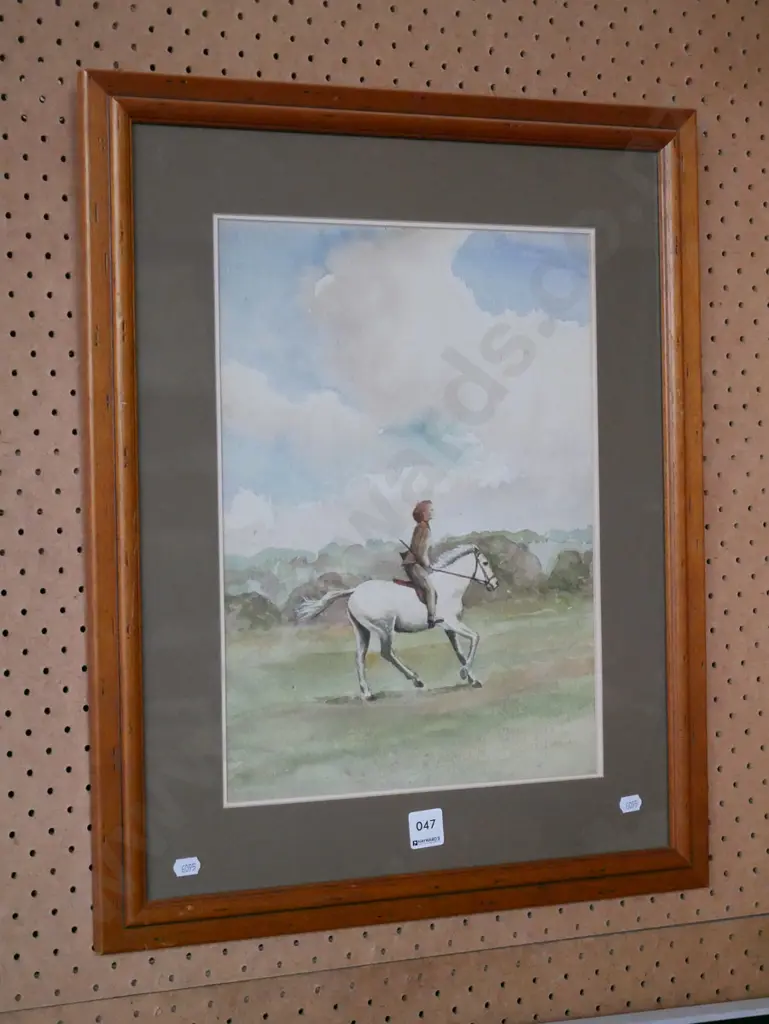 framed watercolour - female riding horse Image 1++