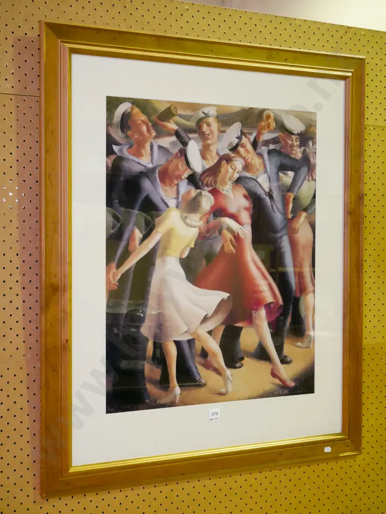 framed print - sailors and woman dancing Image 1++