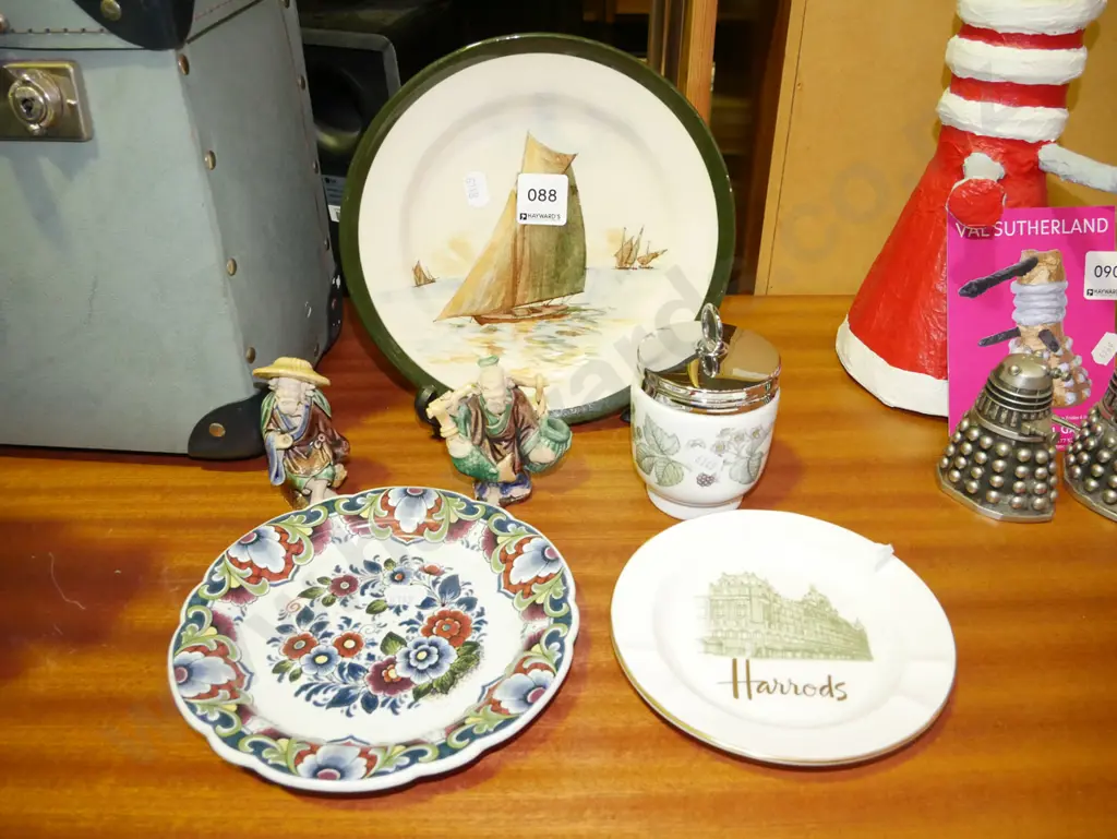 Doulton plate, mud figurines, egg coddler etc Image 1++