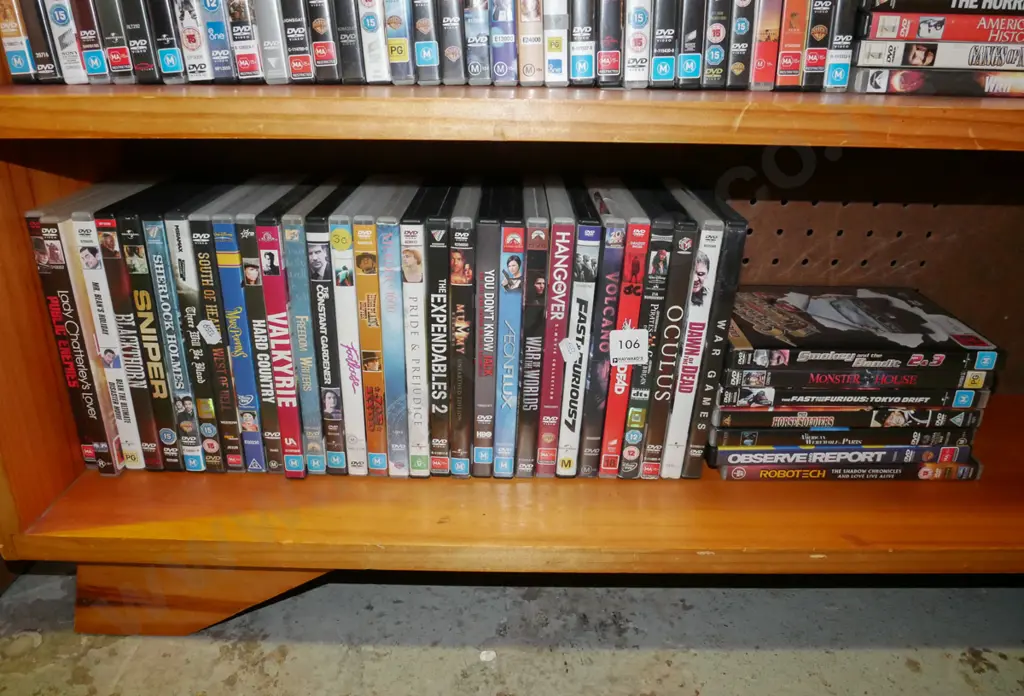 shelf of DVDs Image 1++