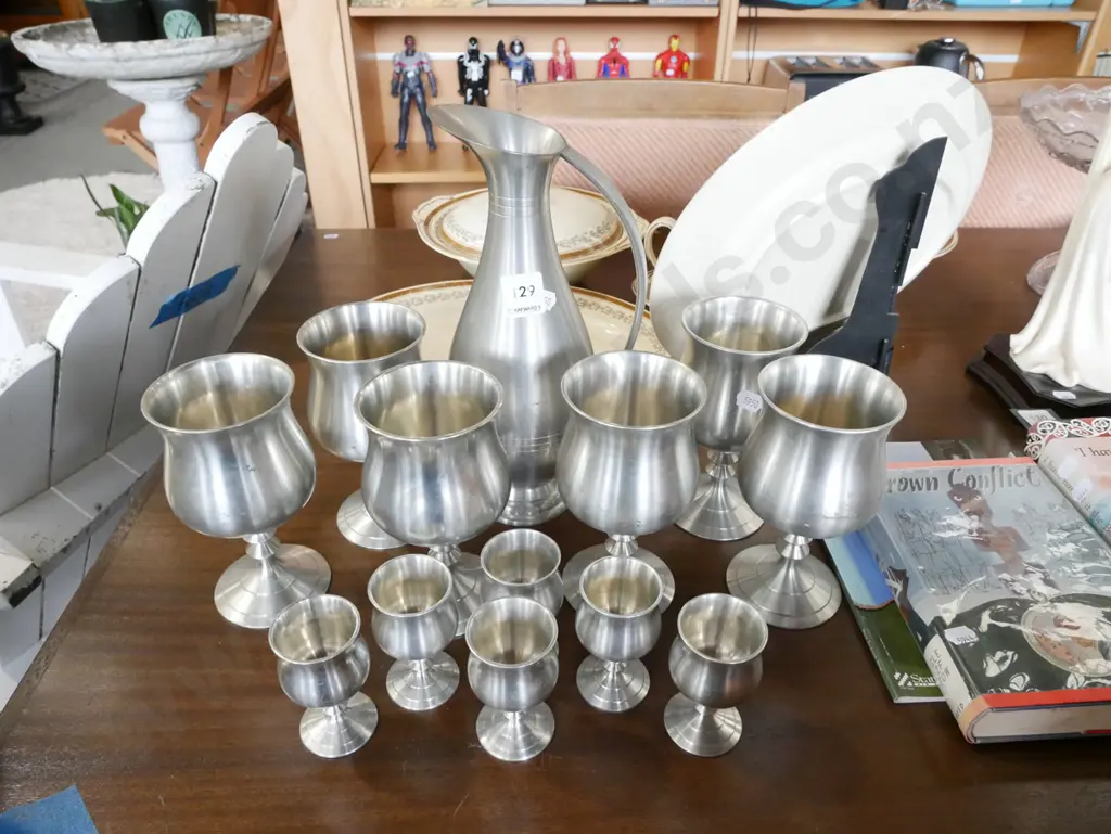 pewter jug and goblets Image 1++