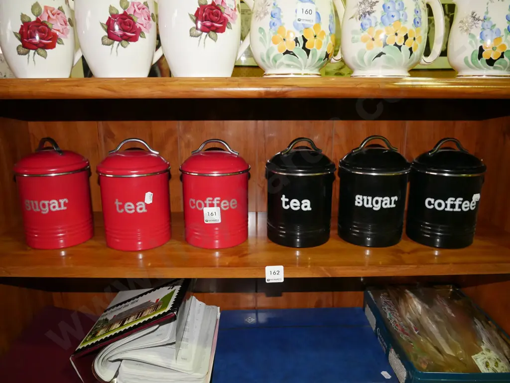 shelf of storage canisters Image 1++