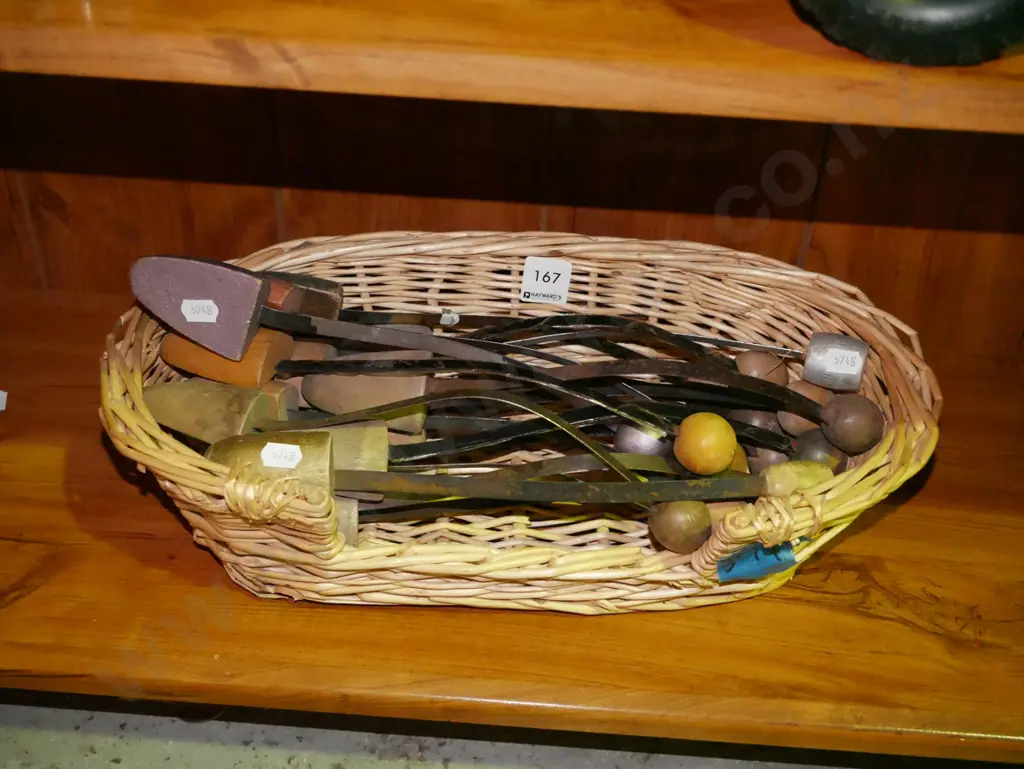 cane basket, shoe forms Image 1++