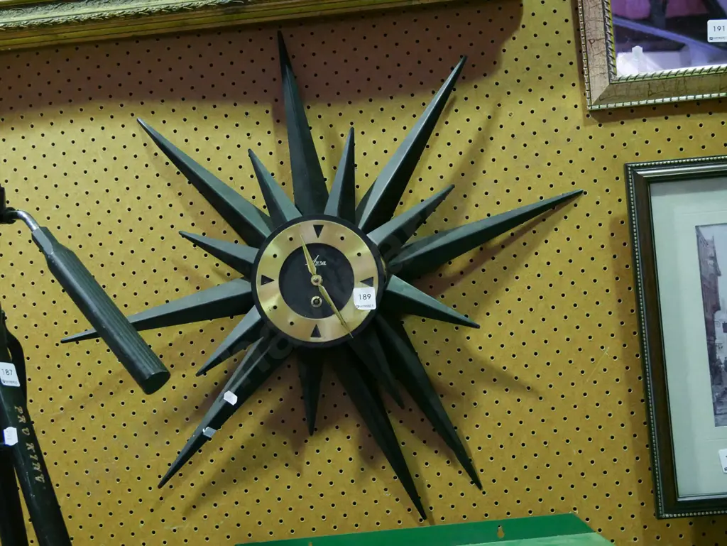 restorer's retro sunburst wall clock Image 1++
