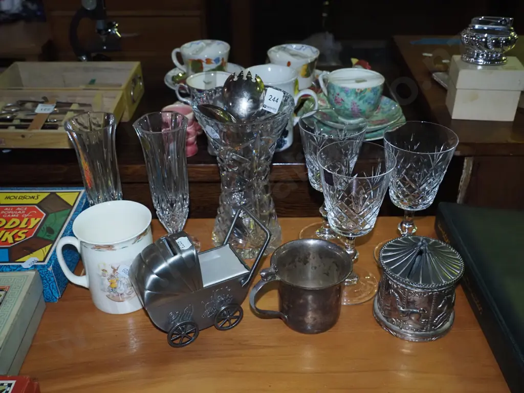 crystal vases, goblets, coffee can etc Image 1++