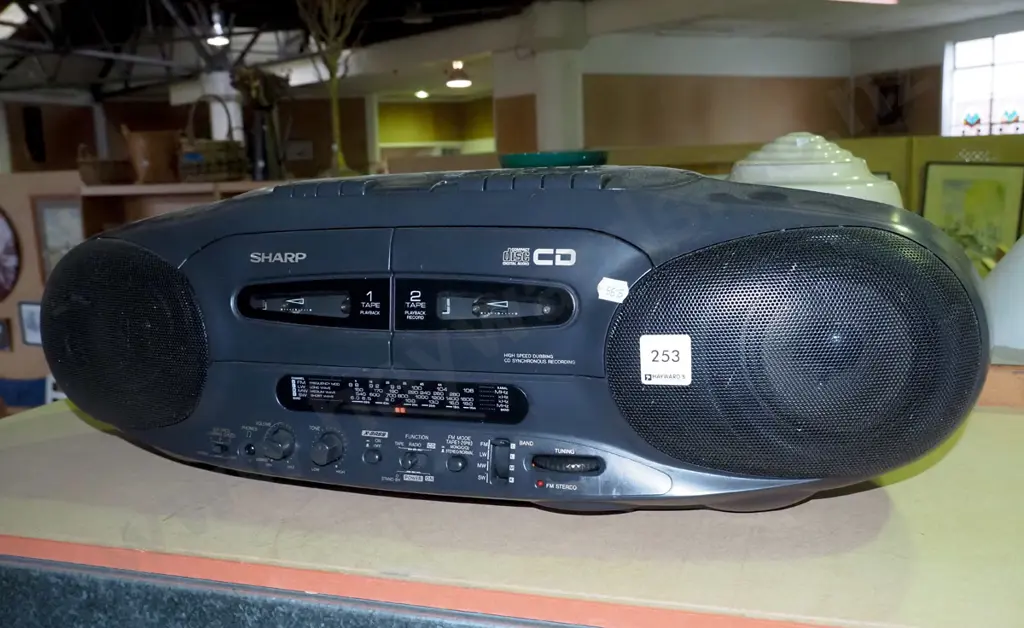 Sharp twin cassette radio player - no cord Image 1++