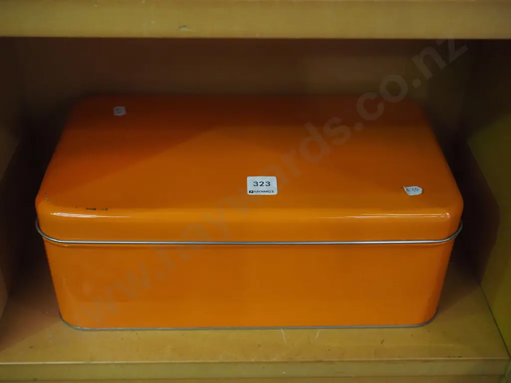 orange metal bread bin Image 1++