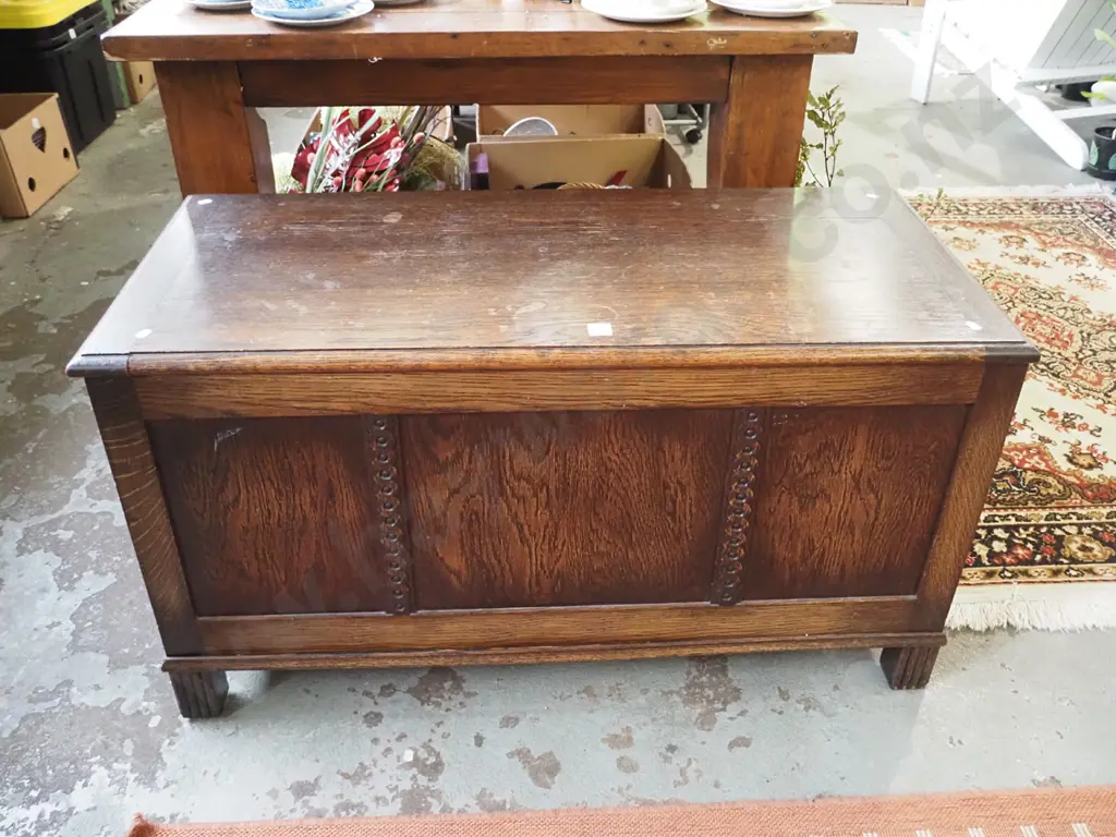 oak blanket box H-560 W-1020 D-480 Image 1++
