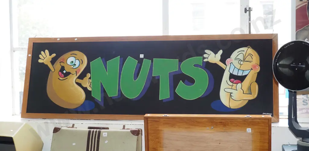 large Go Nuts wooden promotional sign H-600 W-1800  Image 1++