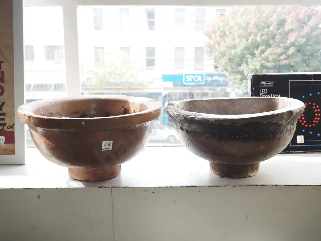 2x salt glazed vintage gully traps Image 1++