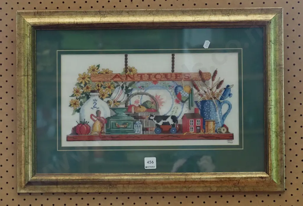 framed needlework - antiques Image 1++