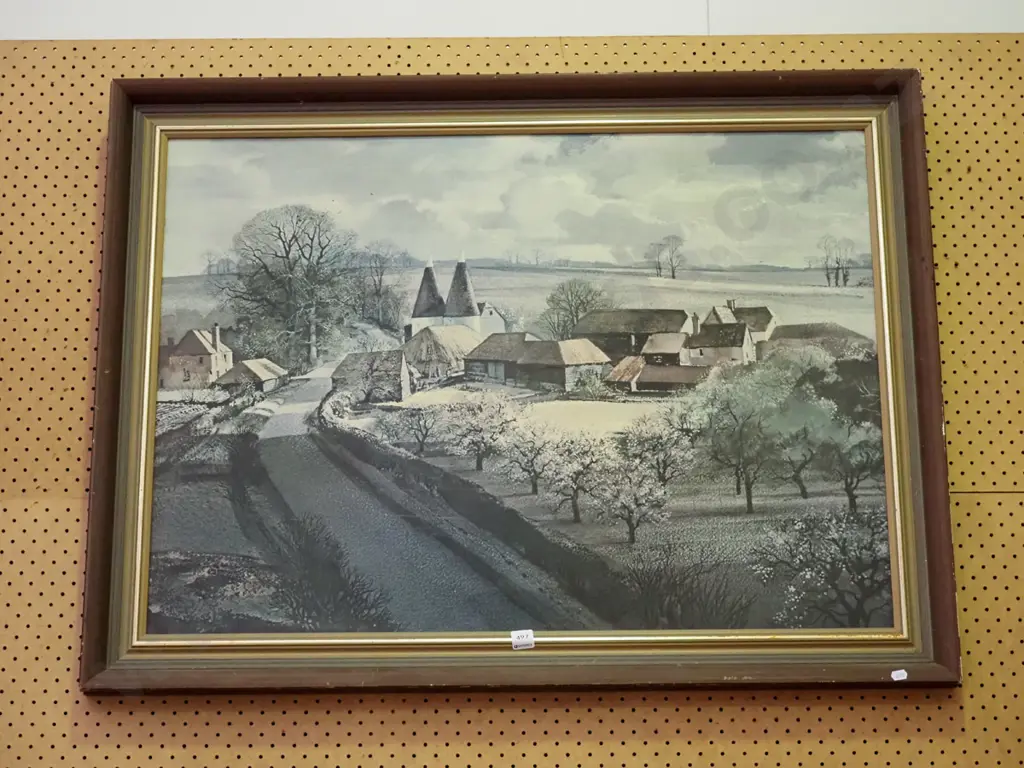 framed print - farm buildings and oast house Image 1++