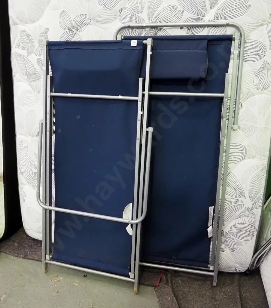 2x alloy and canvas sun loungers  Image 1++
