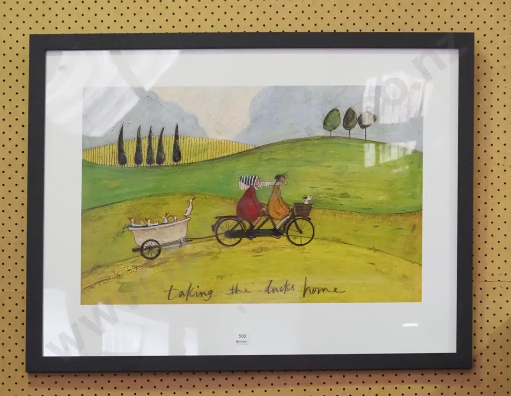 framed Sam Toft print - Taking the ducks home Image 1++