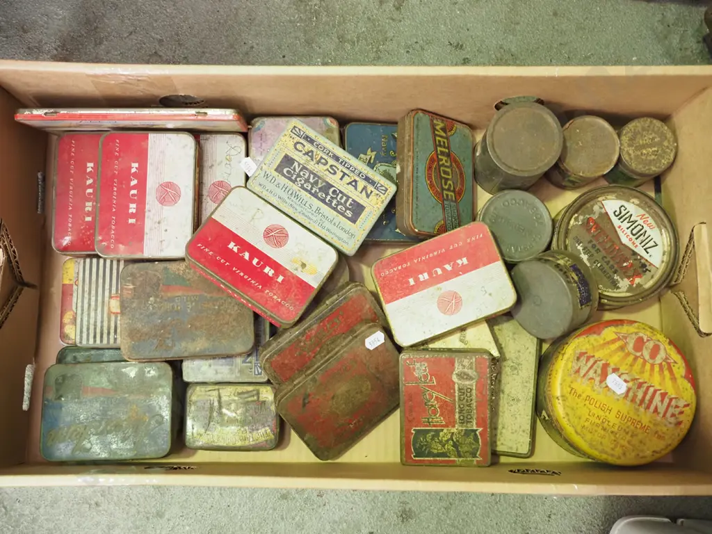 box of vintage tins Image 1++