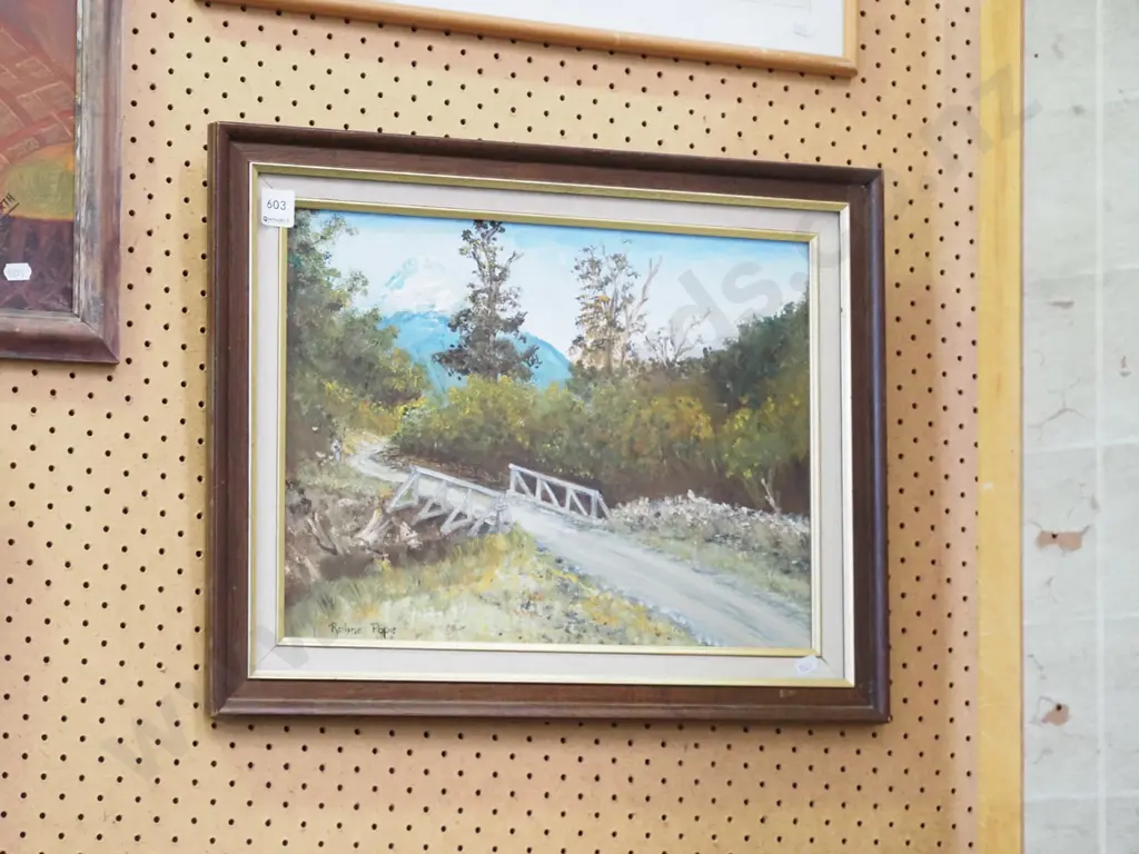 framed oil - bridge over stream Image 1++