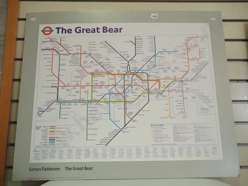 framed print on board - London Underground - The Great Bear Map Image 1++