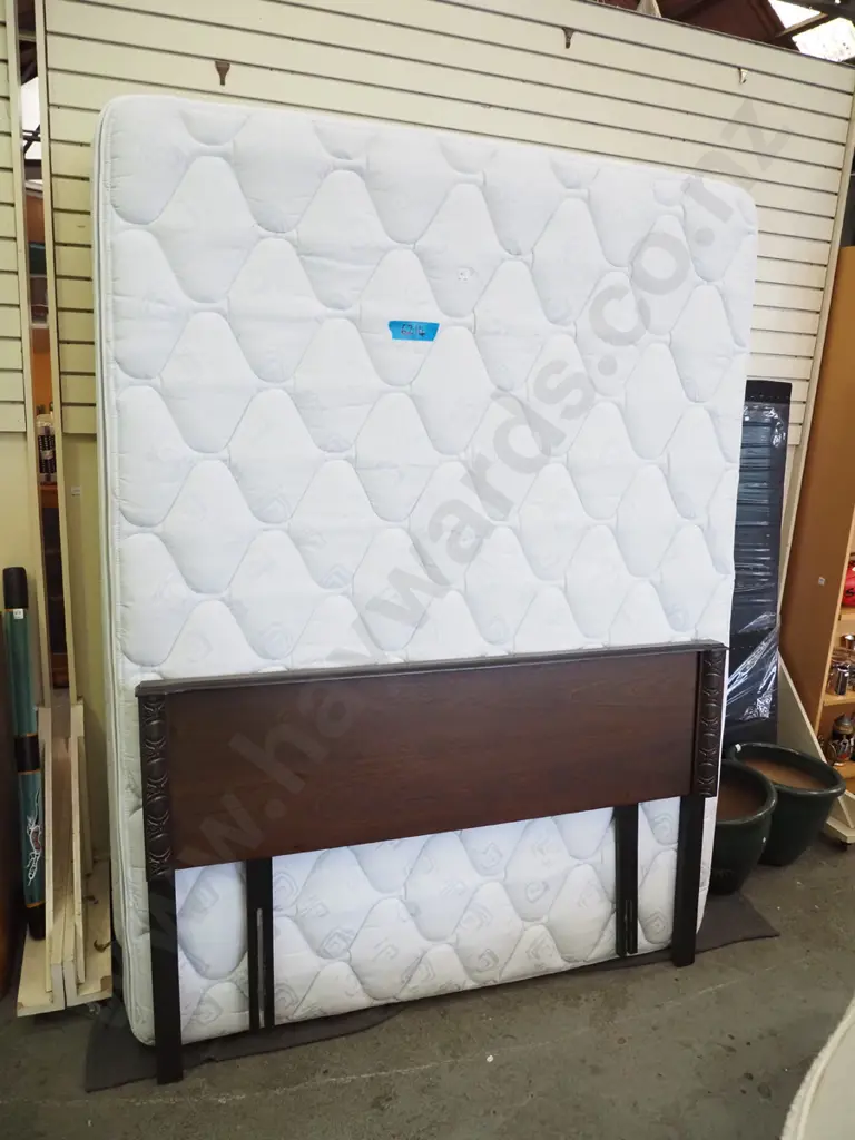 queen bed base, mattress and headboard Image 1++