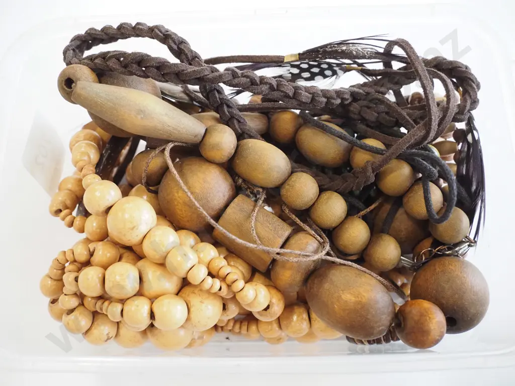 container of beaded necklaces etc Image 1++