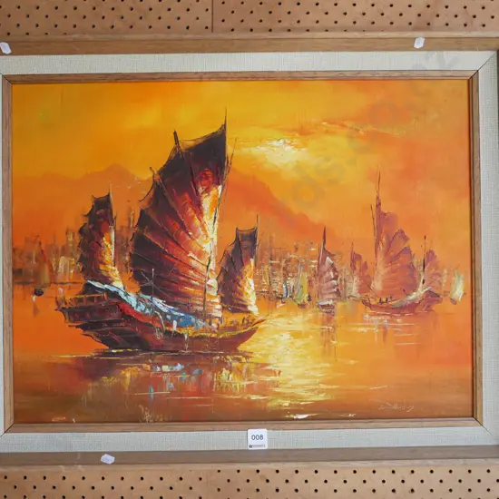 framed oil - sampans